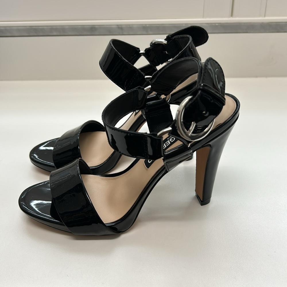 Karl Lagerfeld Cieone Sandal size 6 black patent - Picture 3 of 6